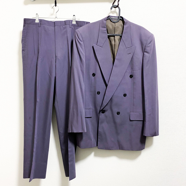 90s vintage 古着 double set up navy purple-