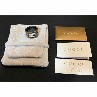 グッチ(Gucci)のGUCCI 指輪　リング　シルバー　ブラックコーティング　17号(リング(指輪))