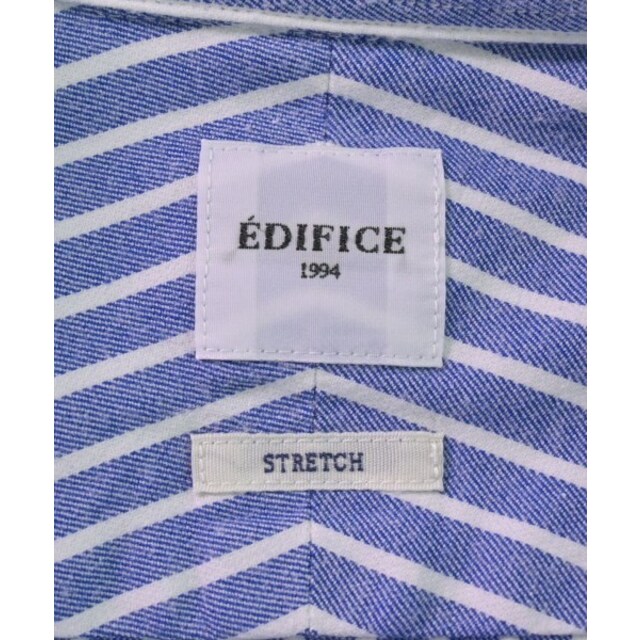 EDIFICE(エディフィス)のEDIFICE エディフィス カジュアルシャツ M 青x白(ストライプ) 【古着】【中古】 メンズのトップス(シャツ)の商品写真