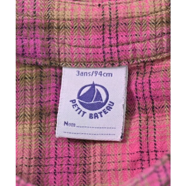 PETIT BATEAU(プチバトー)のPETIT BATEAU プチバトー シャツ 94 ピンクx黒x茶(チェック) 【古着】【中古】 キッズ/ベビー/マタニティのキッズ服女の子用(90cm~)(ブラウス)の商品写真