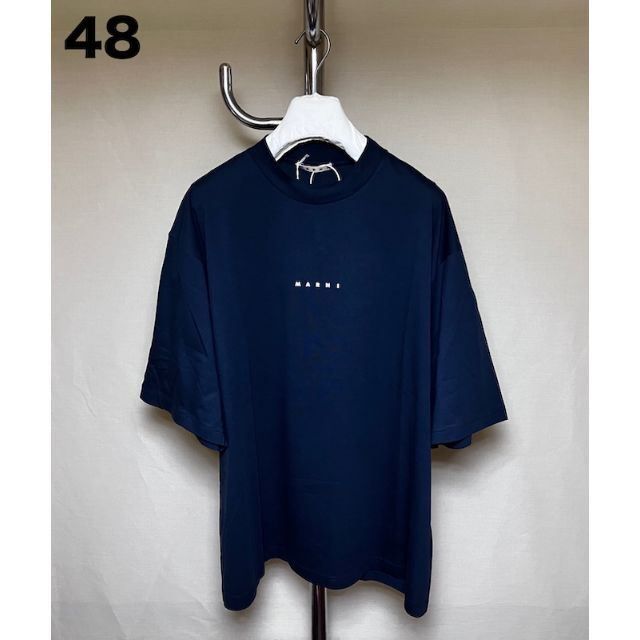 新品 48 23ss MARNI ロゴ Tシャツ ロゴT ネイビー 紺 4739