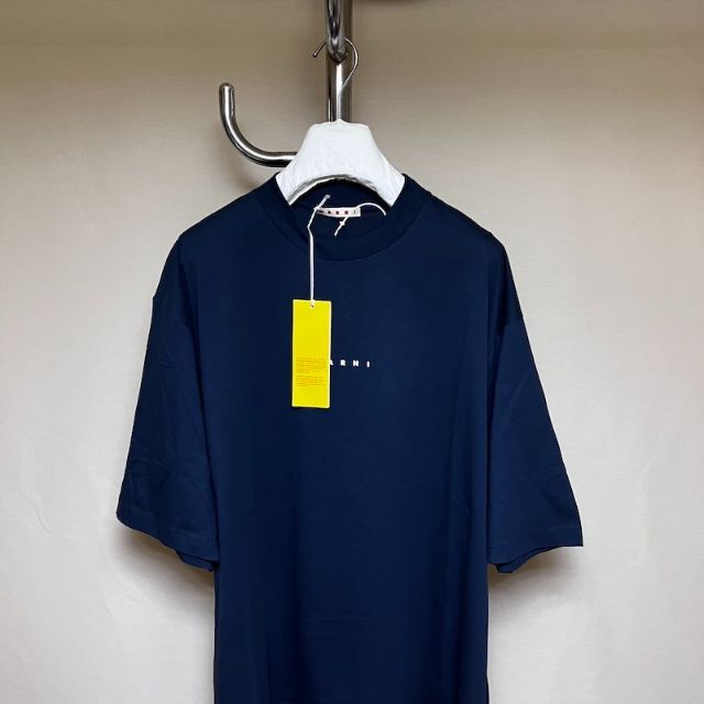 新品 48 23ss MARNI ロゴ Tシャツ ロゴT ネイビー 紺 4739