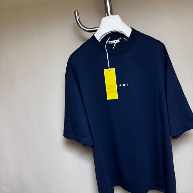 新品 48 23ss MARNI ロゴ Tシャツ ロゴT ネイビー 紺 4739