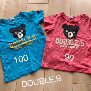 ダブルビー(DOUBLE.B)のDOUBLE.B Tシャツ2枚セット100 90(Tシャツ/カットソー)