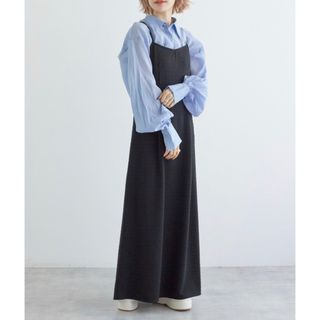 ダブルクローゼット(w closet)のw closet 【SETアイテム】シアーシャツ＆バックリボンキャミワンピース(ロングワンピース/マキシワンピース)