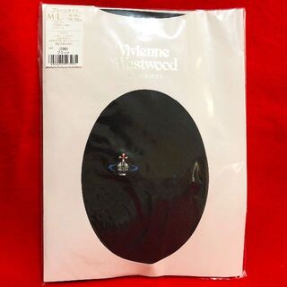 ヴィヴィアンウエストウッド(Vivienne Westwood)のヴィヴィアンウエストウッドオーブワンポイトM～L50D黒/左足首オーブ刺繍(タイツ/ストッキング)