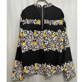 ザラ(ZARA)の★美品★ ZARA ジップアップブラウス 花柄 ブラック×イエロー(シャツ/ブラウス(長袖/七分))