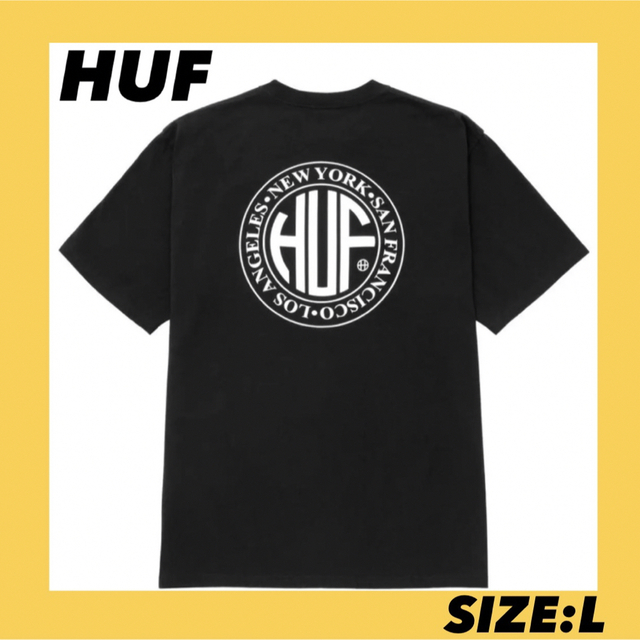 HUF(ハフ)のHUF Tシャツ　黒　L 新品未使用　 メンズのトップス(Tシャツ/カットソー(半袖/袖なし))の商品写真