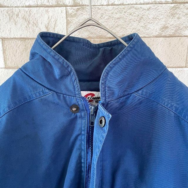 レーシングジャケット 両面刺繍ロゴ 90s ブルー ベージュ L. 4