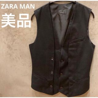 ザラ(ZARA)の美品送料込み　ZARA ベスト　ブラック　L(スーツベスト)