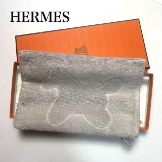 HERMES エルメス ベビーバスミント ボディタオルポーチ ポニー グレー