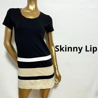 スキニーリップ(Skinny Lip)の【2495】Skinny Lip バイカラー ワンピース M(ミニワンピース)