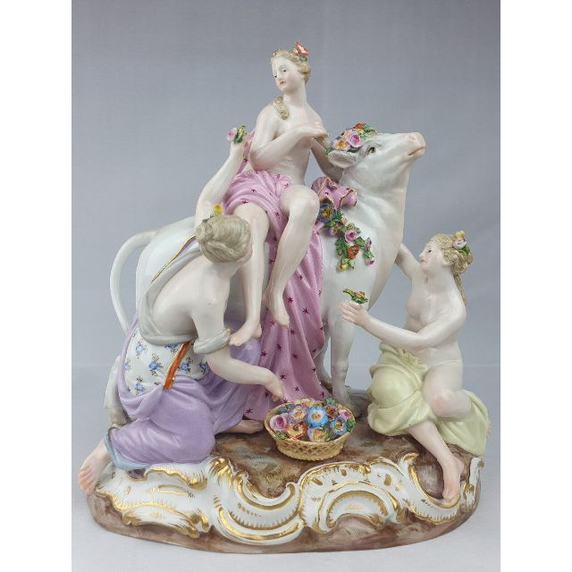 ●MEISSEN エウロパの誘拐 1級品 雄牛　フィギュリン マイセン陶芸