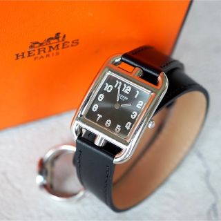 エルメス(Hermes)の美品 エルメス ケープコッド ドゥブルトゥール 黒 マルジェラ☆カルティエ(腕時計)