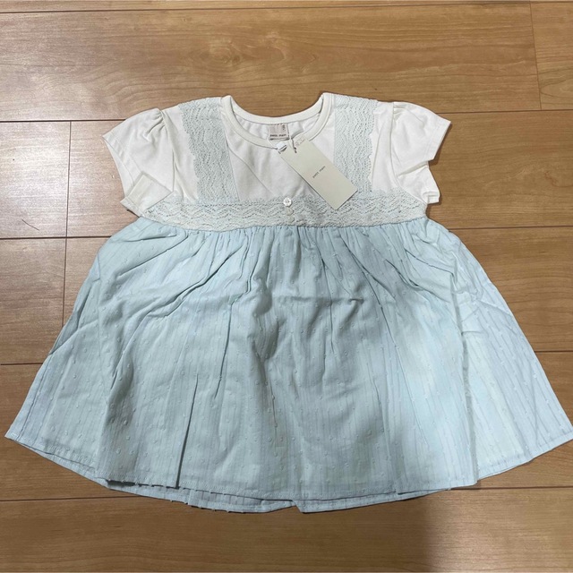 petit main(プティマイン)の新品✴️プティマイン✩ 胸レースドッキングT 130 キッズ/ベビー/マタニティのキッズ服女の子用(90cm~)(Tシャツ/カットソー)の商品写真