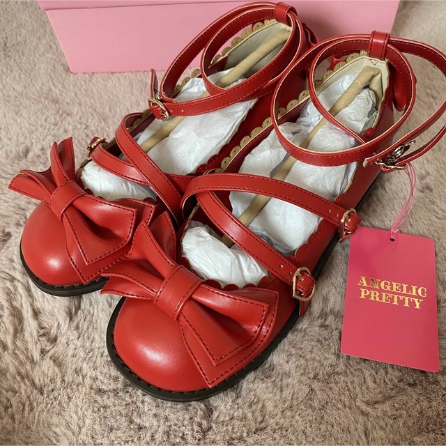 【Angelic Pretty】Tea Party Shoes 赤 Sサイズ