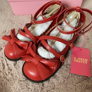 Angelic Pretty - 【Angelic Pretty】Tea Party Shoes 赤 Sサイズの