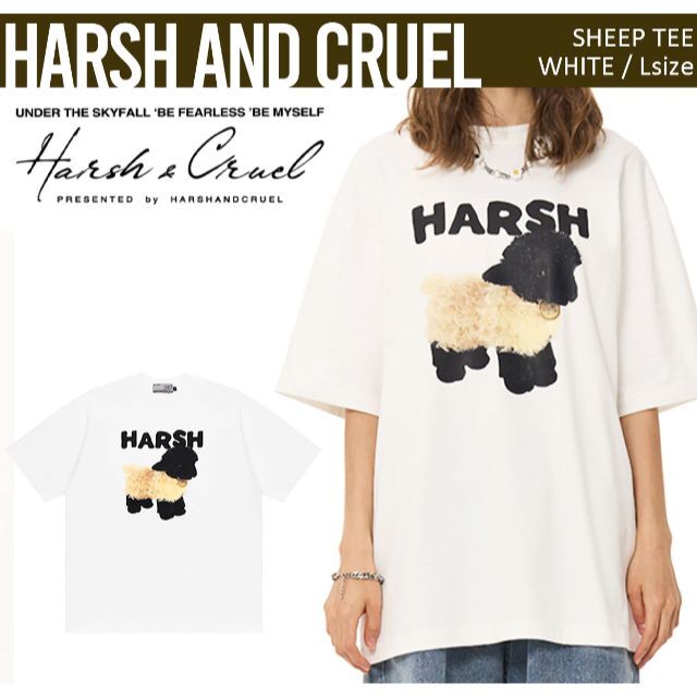 HARSH AND CRUEL 正規品 ユニセックス 羊 プリント Tシャツ