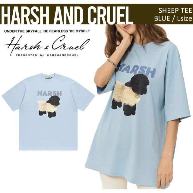 HARSH AND CRUEL 正規品 ユニセックス 羊 プリント Tシャツ