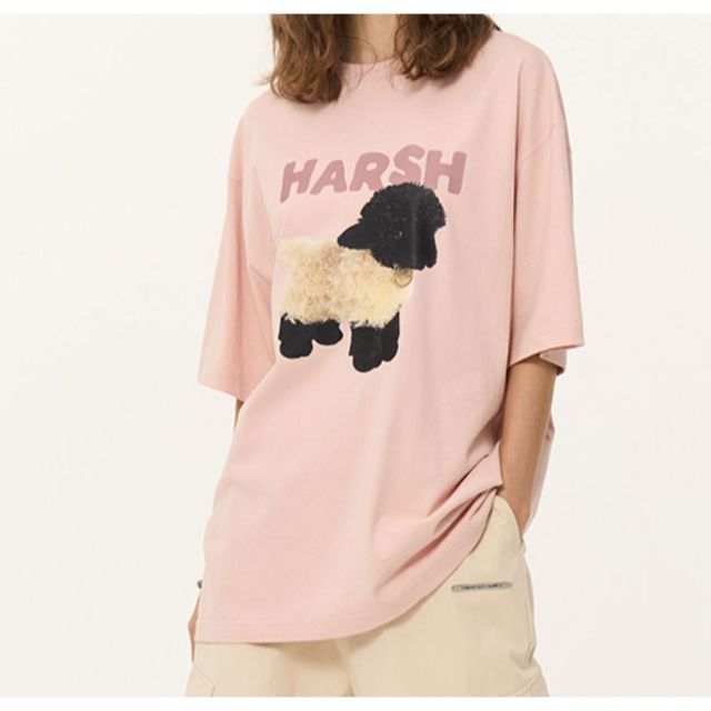 HARSH AND CRUEL 正規品 ユニセックス 羊 プリント Tシャツ 4