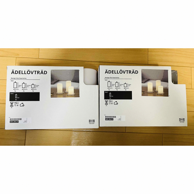 IKEA(イケア)のIKEA LEDブロックキャンドル6個セット+イルミネーションライトチェーン ハンドメイドのウェディング(その他)の商品写真