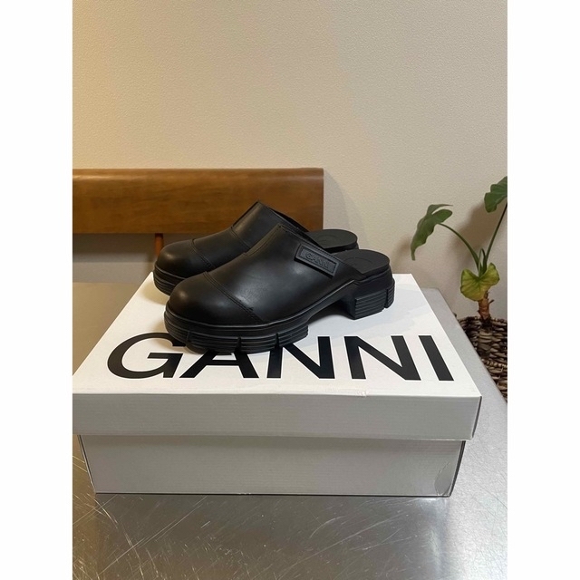 GANNI ガニー　ラバーミュール サボサンダル　イエロー　24cm