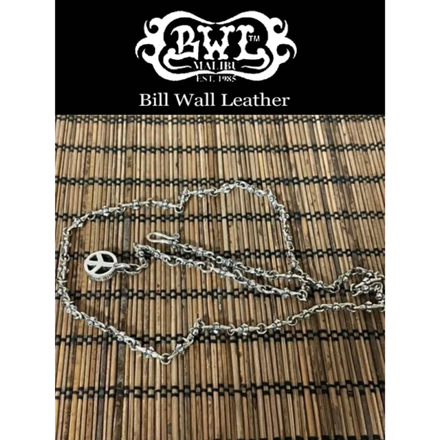 BILL WALL LEATHER(ビルウォールレザー)のBWL スモールクロスリンクネックレス ピースマーク メンズのアクセサリー(ネックレス)の商品写真