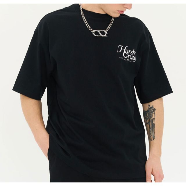 HARSH AND CRUEL 正規品 ユニセックス ロゴ Tシャツ L