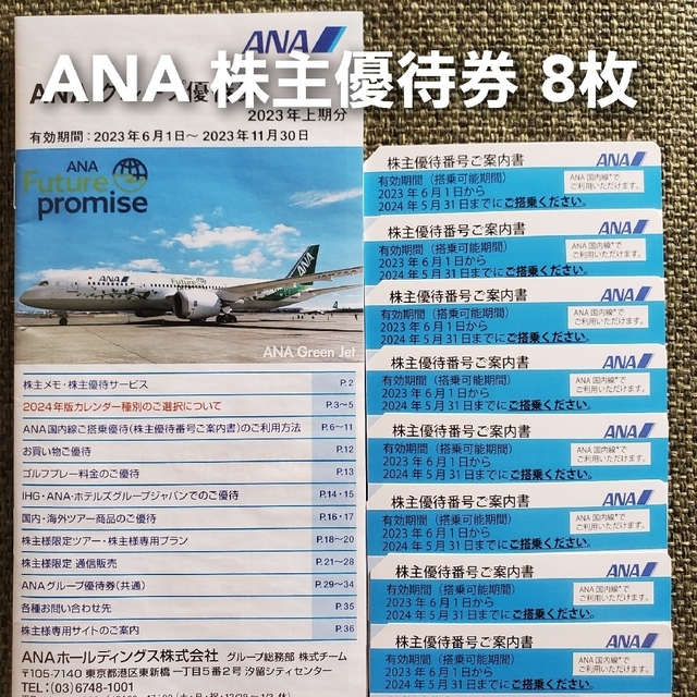 ANA 全日空 株主優待 8枚乗車券/交通券 - 航空券