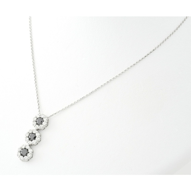 K18WG ダイヤモンド ネックレス ブラック 01-69484 レディースのアクセサリー(ネックレス)の商品写真