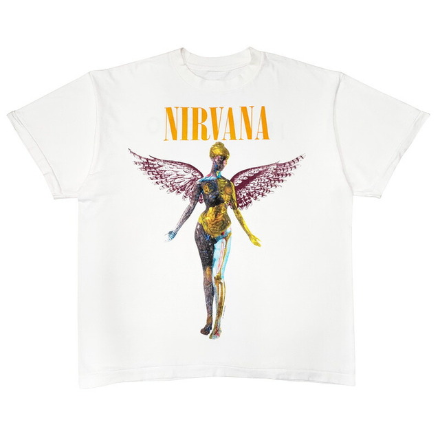 ニルヴァーナ Tシャツ 半袖  イン・ユーテロ  NIRVANA   " IN UTERO "  バンドTシャツ  サイズ：メンズ XXL 相当  ビッグサイズ  ホワイト  【新品】 メンズのトップス(Tシャツ/カットソー(半袖/袖なし))の商品写真