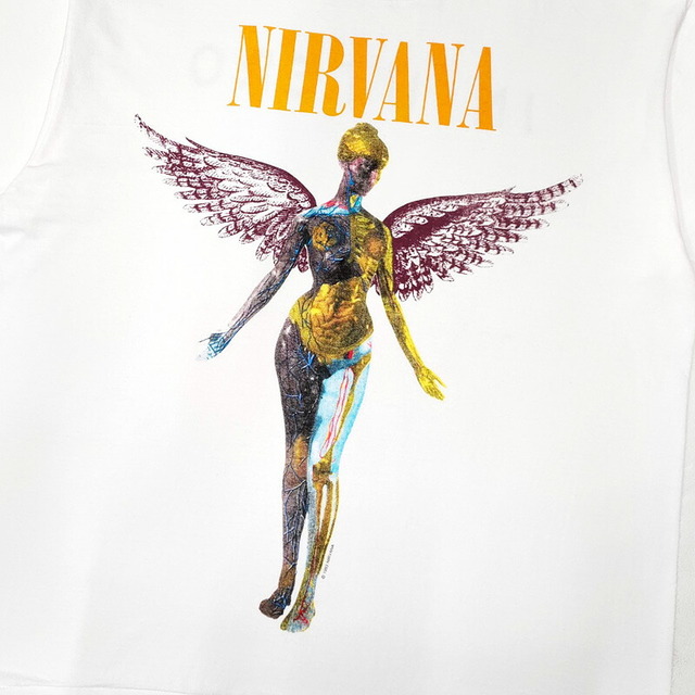 ニルヴァーナ Tシャツ 半袖  イン・ユーテロ  NIRVANA   " IN UTERO "  バンドTシャツ  サイズ：メンズ XXL 相当  ビッグサイズ  ホワイト  【新品】 メンズのトップス(Tシャツ/カットソー(半袖/袖なし))の商品写真