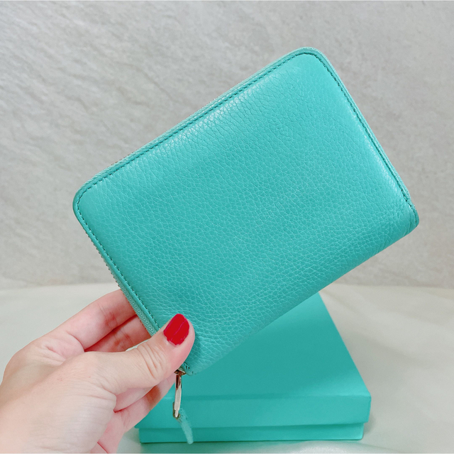 【美品】TIFFANY\u0026Co. ティファニー ジッパー 二つ折りお財布