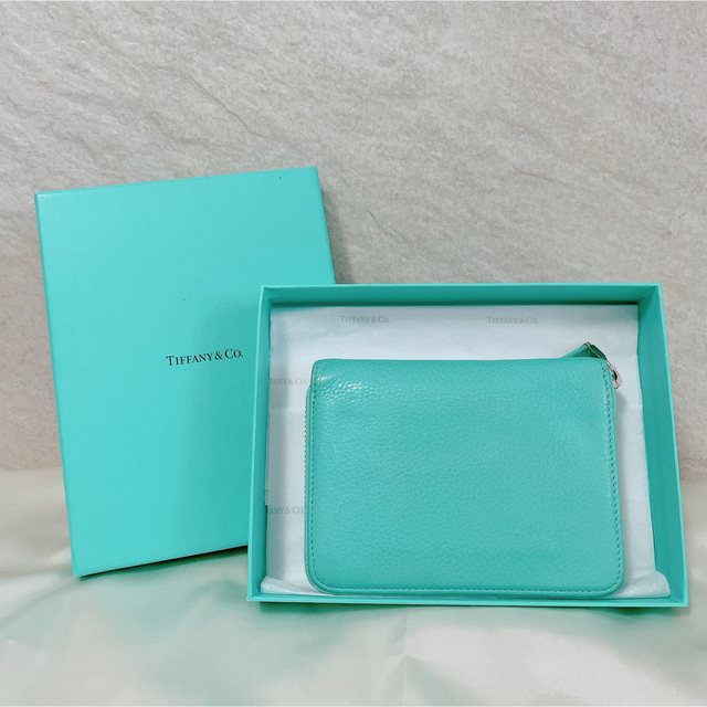 【美品】TIFFANY\u0026Co. ティファニー ジッパー 二つ折りお財布