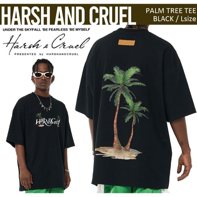 HARSH AND CRUEL 正規品 ユニセックス パームツリー Tシャツ L