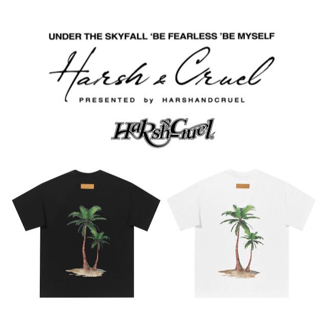 HARSH AND CRUEL 正規品 ユニセックス パームツリー Tシャツ L メンズのトップス(Tシャツ/カットソー(半袖/袖なし))の商品写真