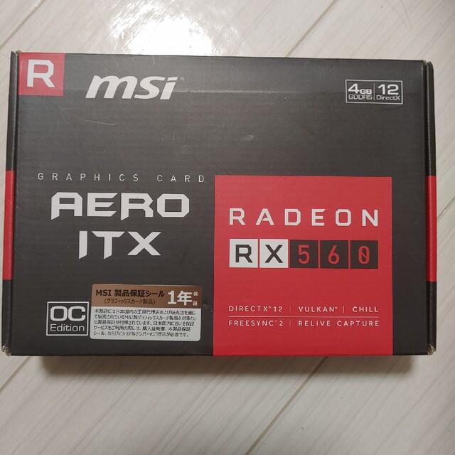 MSI Radeon RX560 AERO ITX OC 補助電源不要 - PCパーツ