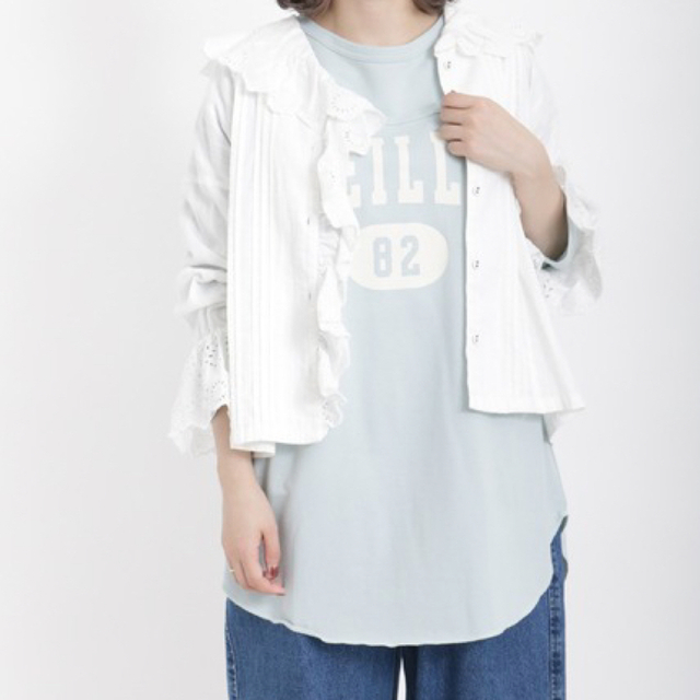 SM2(サマンサモスモス)のシャツ ブラウス 綿ドビースカラップレースブラウス レディースのトップス(シャツ/ブラウス(長袖/七分))の商品写真