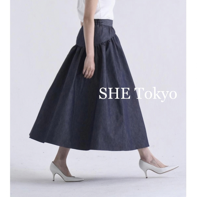 SHE Tokyo Anna フレアスカート 34 レッド