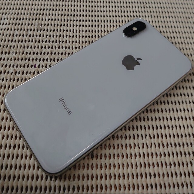 iPhone - 完動品SIMフリー液晶無傷iPhoneX本体64GBシルバーSB判定○の