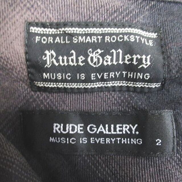 RUDE GALLERY(ルードギャラリー)のルードギャラリー チェック柄 長袖 シャツ 2 茶 ブラウン 日本製 ボタン 綿 メンズのトップス(シャツ)の商品写真
