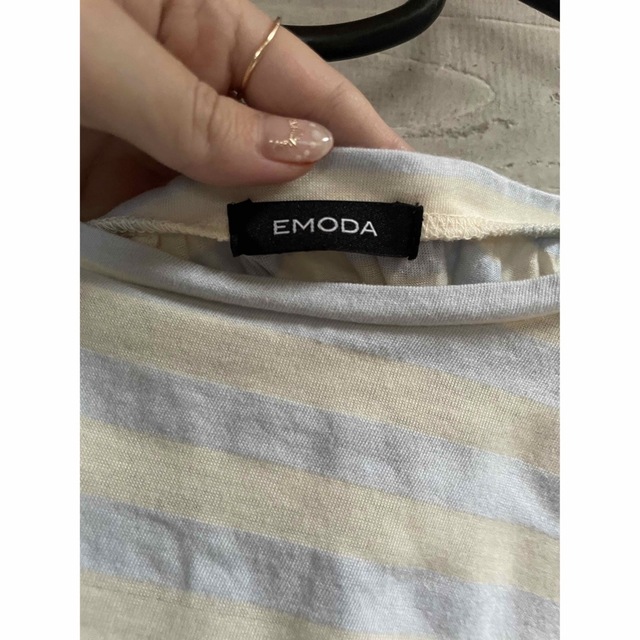 EMODA(エモダ)のEMODA ボーダーシャツ ブルー×イエロー レディースのトップス(シャツ/ブラウス(長袖/七分))の商品写真