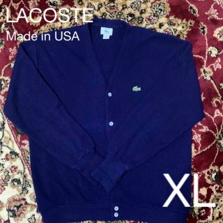 ラコステ(LACOSTE)の IZOD LACOSTE アクリル カーディガン XL  ネイビー USA製(カーディガン)