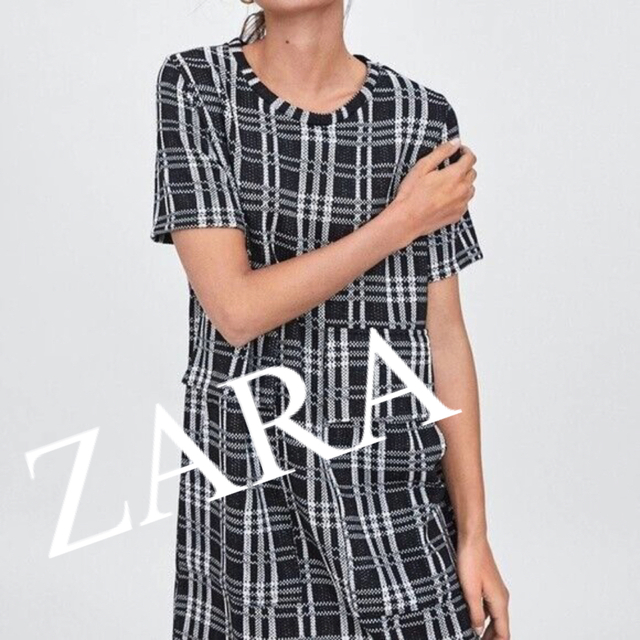 ZARA ザラ　千鳥格子　ワンピース　ひざ丈ワンピース　チェック　人気　完売