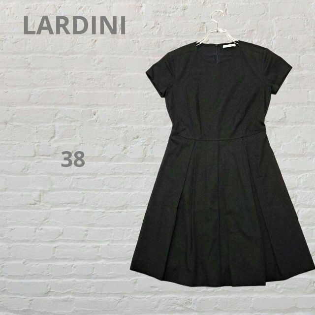 ワンピース【ラルディーニ LARDINI】膝丈ワンピース フォーマル 黒 38 お呼ばれ