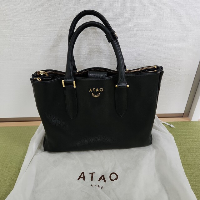 ATAO　黒　a4　2way　ショルダー&ハンドバッグ