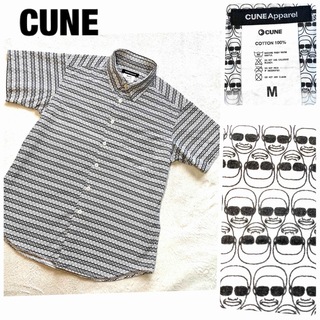 キューン(CUNE)の【CUNE】キューン 希少 タモリ?柄 半袖 シャツ[M]/日本製/綿100%/(シャツ)