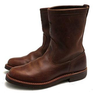 チペワ(CHIPPEWA)のチペワ／CHIPPEWA ペコスブーツ シューズ 靴 メンズ 男性 男性用レザー 革 本革 ダークブラウン 茶 ブラウン  91093 10" VINTAGE WELLINGTON BOOTS 10インチヴィンテージウェリントンブーツ ＃700コルクソール プレーントゥ グッドイヤーウェルト製法 Vibramソール(ブーツ)