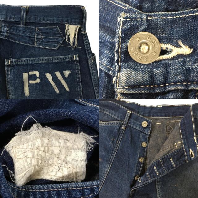 30s M-35 U.S.ARMY DENIM TROUSER ヴィンテージ デニム トラウザー PW 良品 W30相当【A0】 2