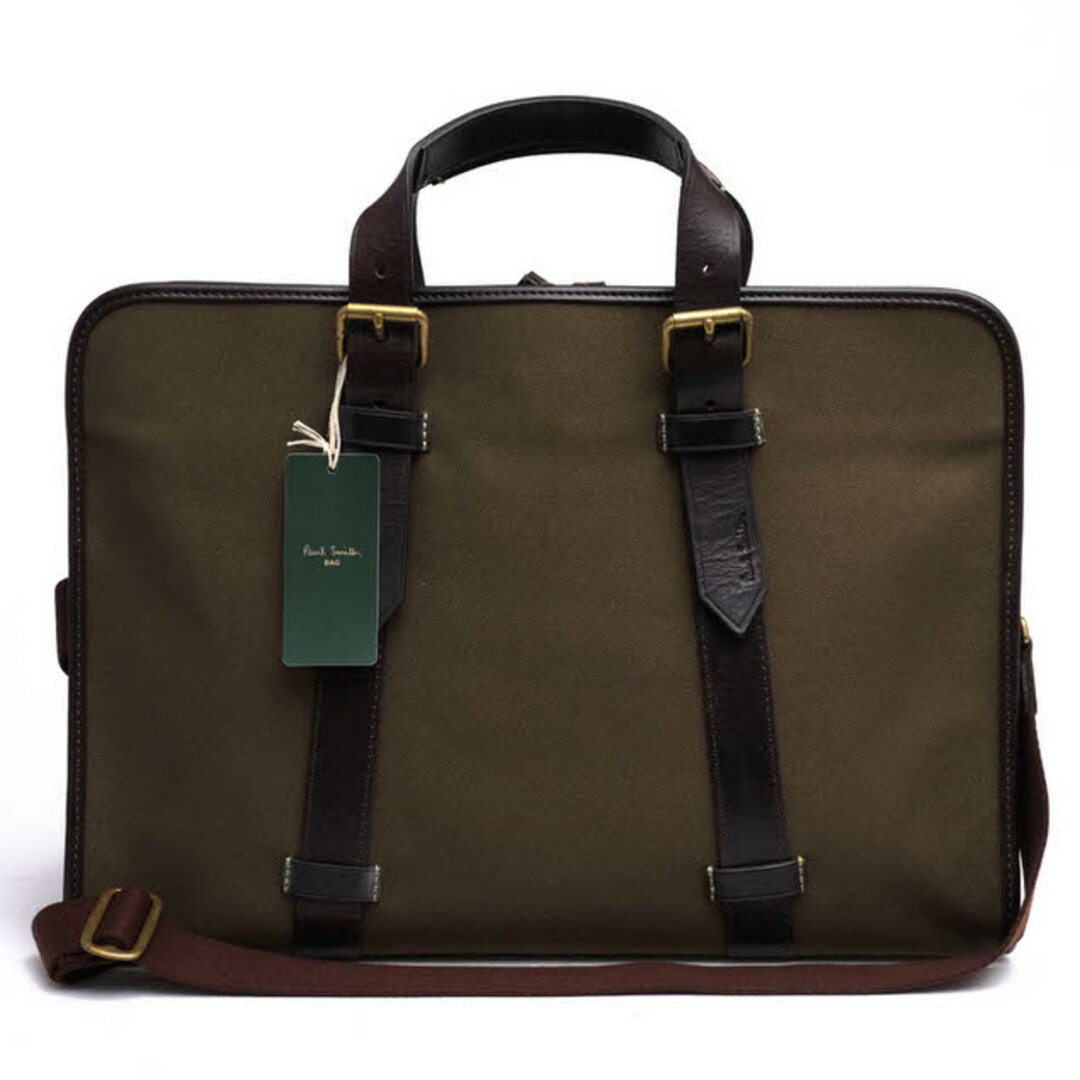 ポールスミス/Paul Smith バッグ ブリーフケース ビジネスバッグ 鞄 ビジネス メンズ 男性 男性用コットン 綿 キャンバス レザー 革 オリーブ カーキ PSH703 MILITARY BRIGHTS 2WAY ショルダーバッグ | フリマアプリ ラクマ